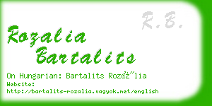 rozalia bartalits business card